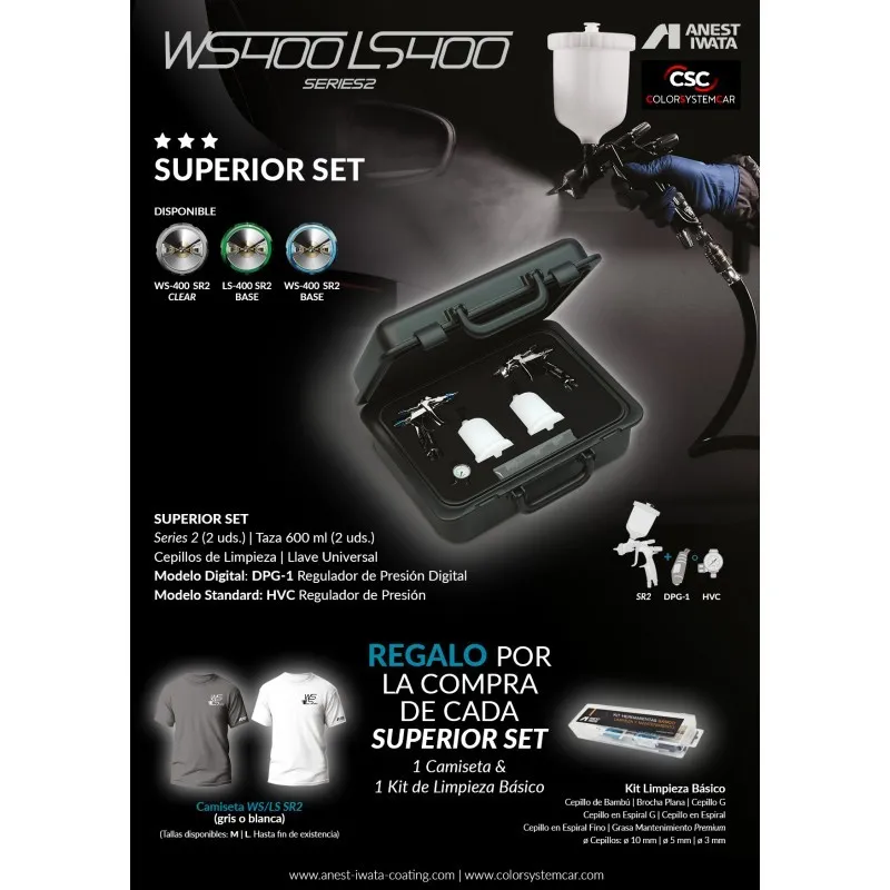 Maletín Pistolas DIGITAL IWATA WS400DSR2-13HD + DIgital LS400DSR2-1.3